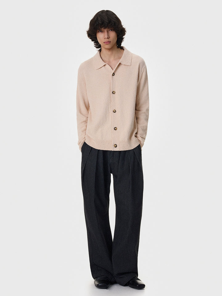 Knit Button-Up Sweater Jacket
