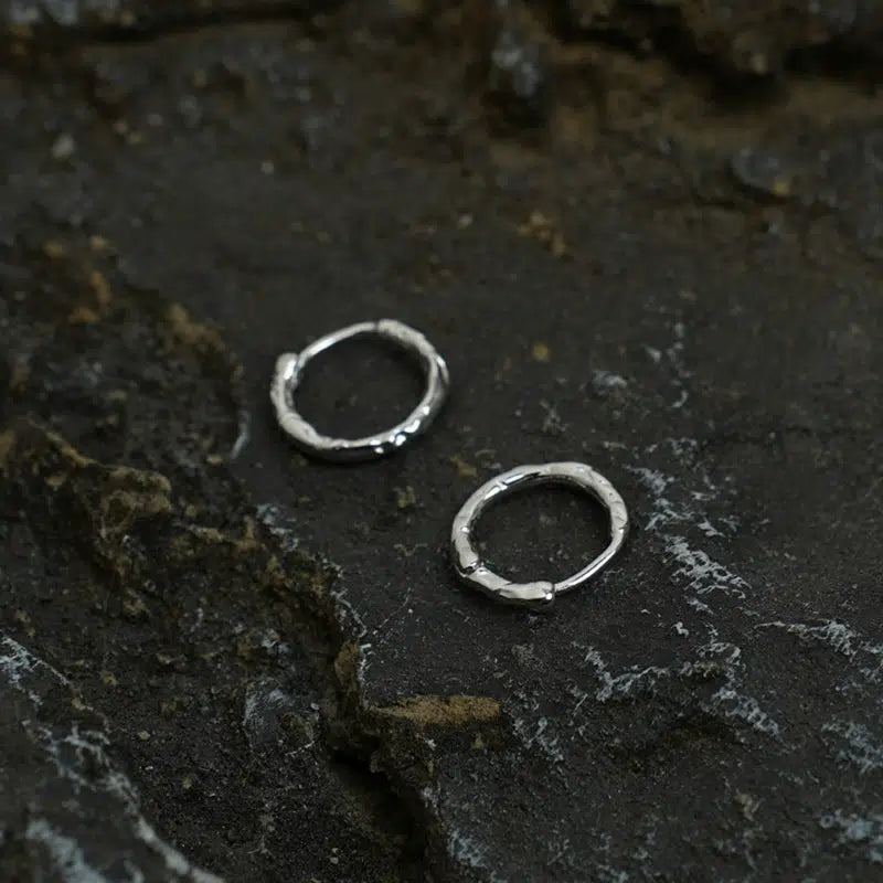 Sterling Silver Geometric Hoop Earrings