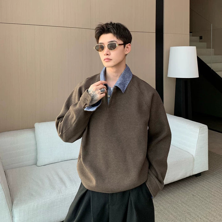 Pull en maille à col polo avec manches raglan surdimensionnées 