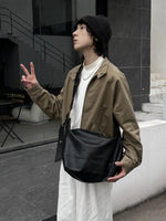 Black Leather Crossbody Shoulder Bag