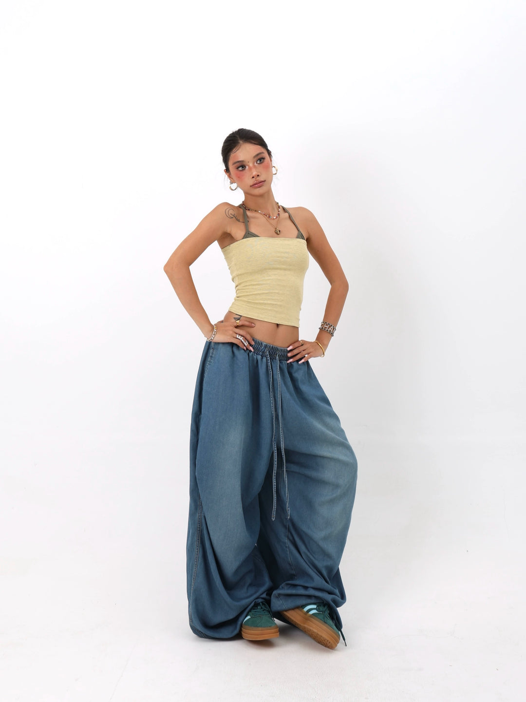 Loose Straight Denim Dance Pants
