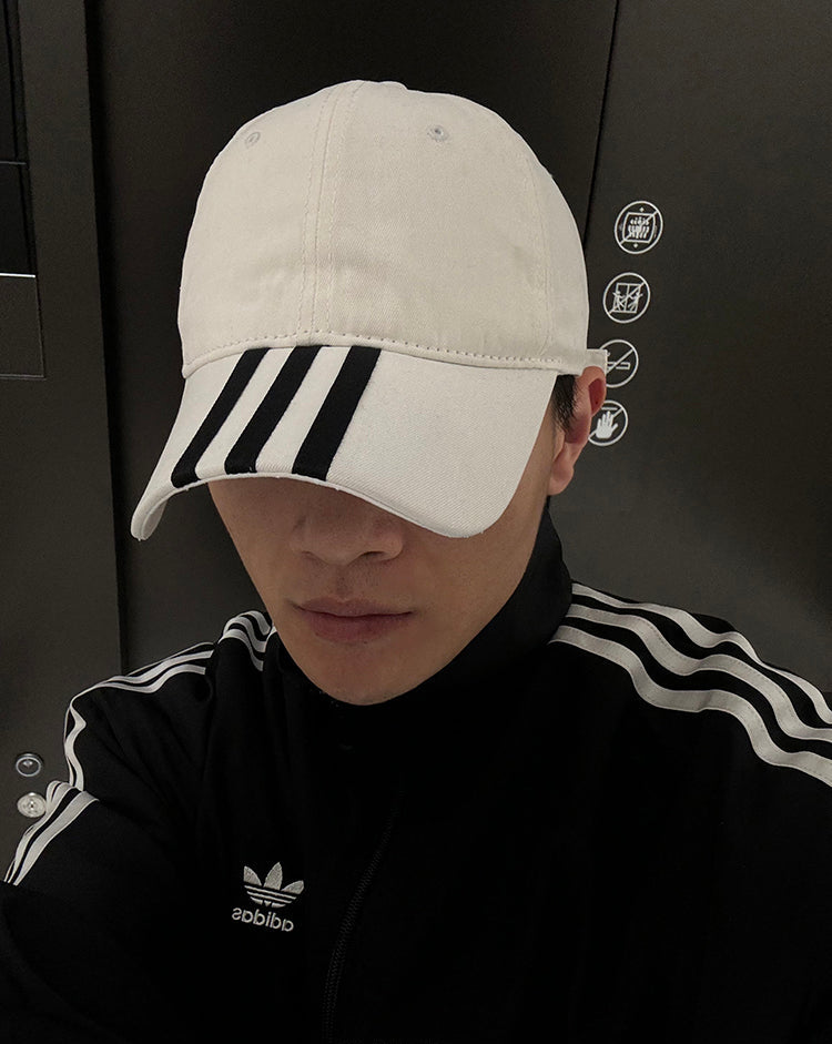 Three-Stripe Wide-Brim Baseball Cap