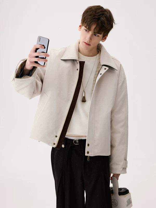 Chaqueta con cremallera a cuadros reversible e impermeable al viento 