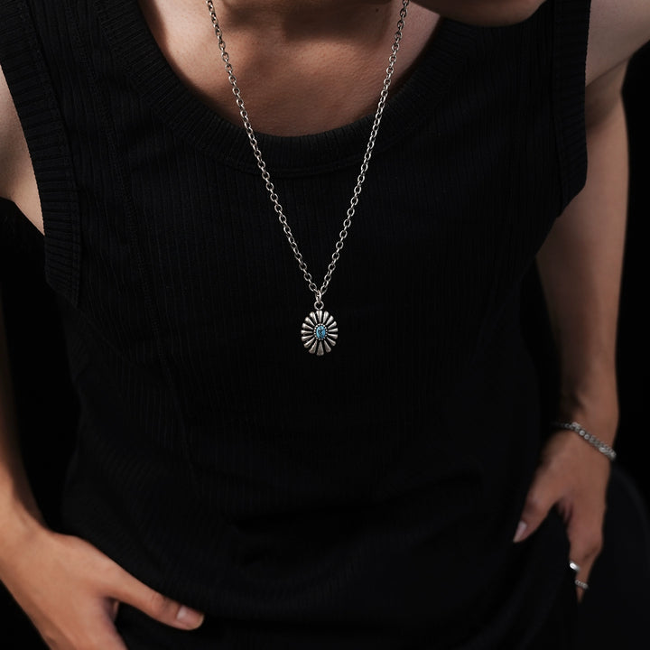 Sunflower Turquoise Pendant Necklace
