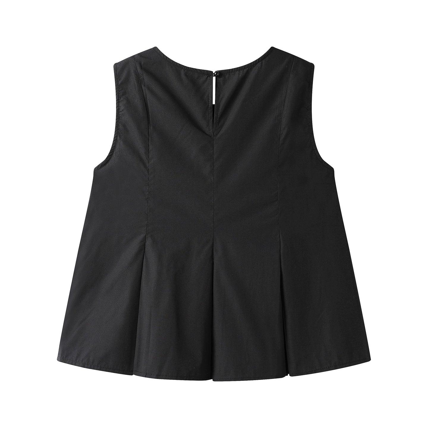 Top de Alças Sem Mangas com Apliques Florais e Pregas 