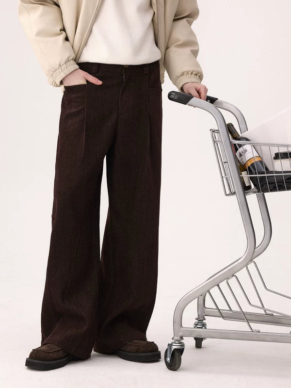 Chenille Casual Wide-Leg Pants