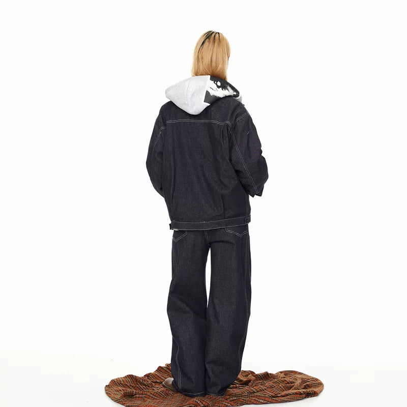 Raw Denim Jacket and Wide-Leg Pants (sold separately)