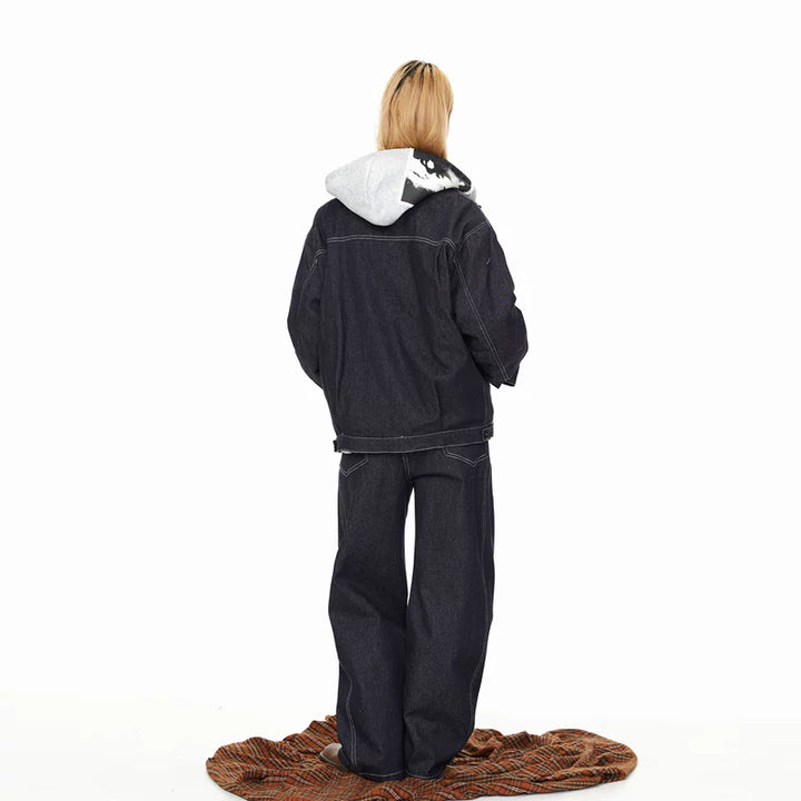 Raw Denim Jacket and Wide-Leg Pants (sold separately)