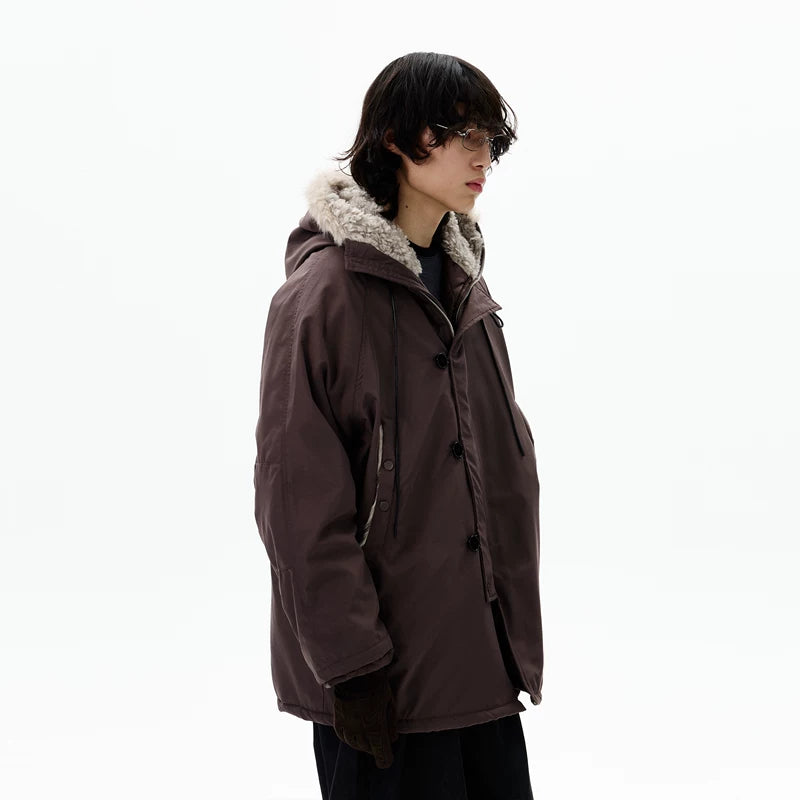 Fur Hooded Cotton Coat