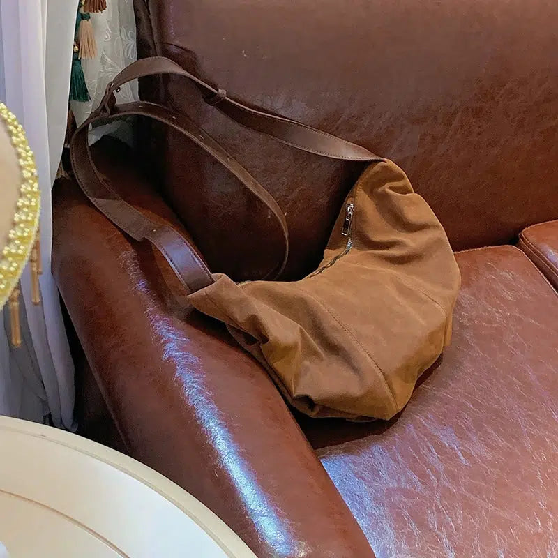 Casual Suede Shoulder Bag
