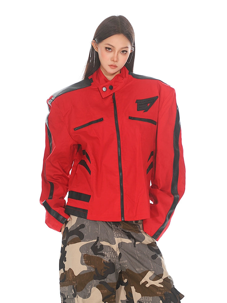 Motorrad Kontrastnaht Lockere Jacke 
