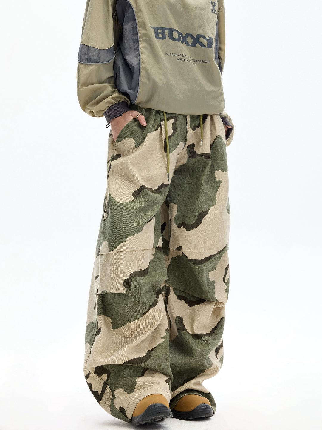 Pantalones casuales de hip-hop de camuflaje de pierna ancha 