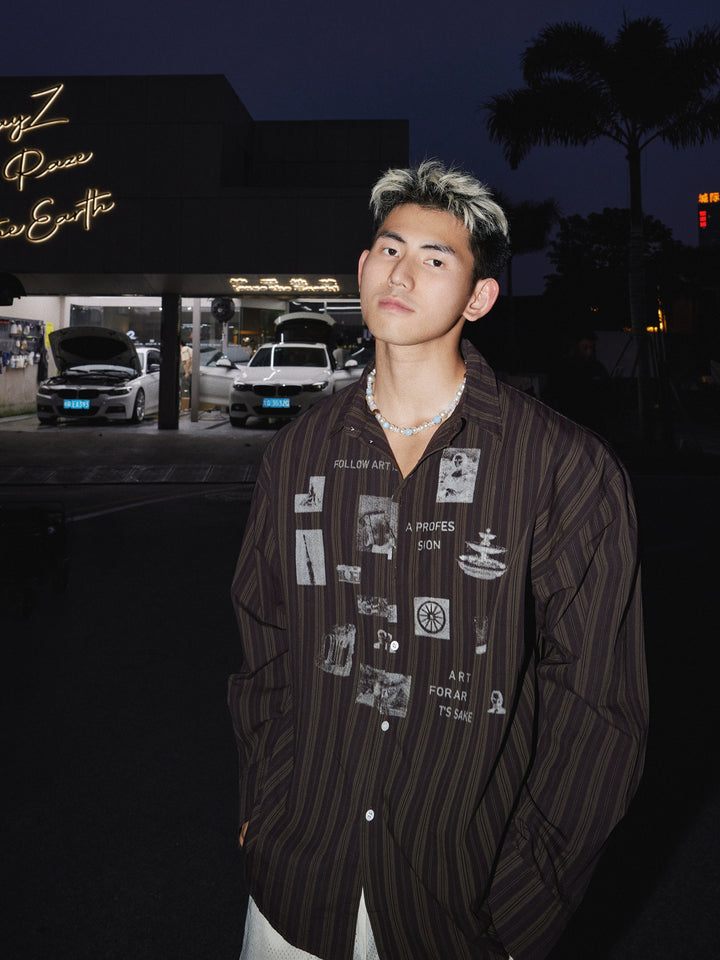 Striped Long Sleeve Casual Shirt