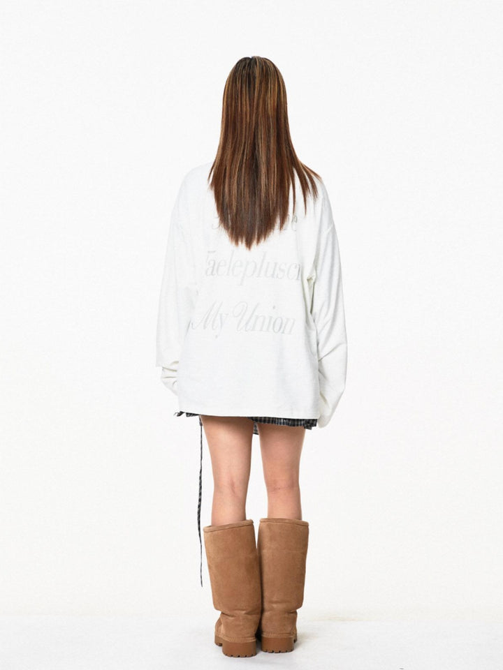 Long-Sleeve Cartoon Portrait Sweatshirt