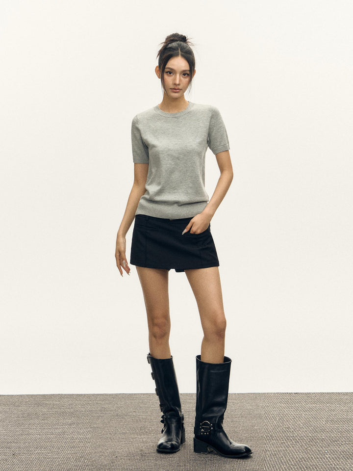 Retro High-Waist Mini Skirt
