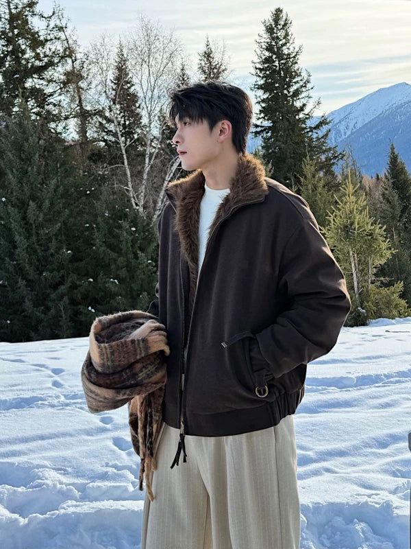 페이크 퍼 안감 겨울 패딩 재킷 