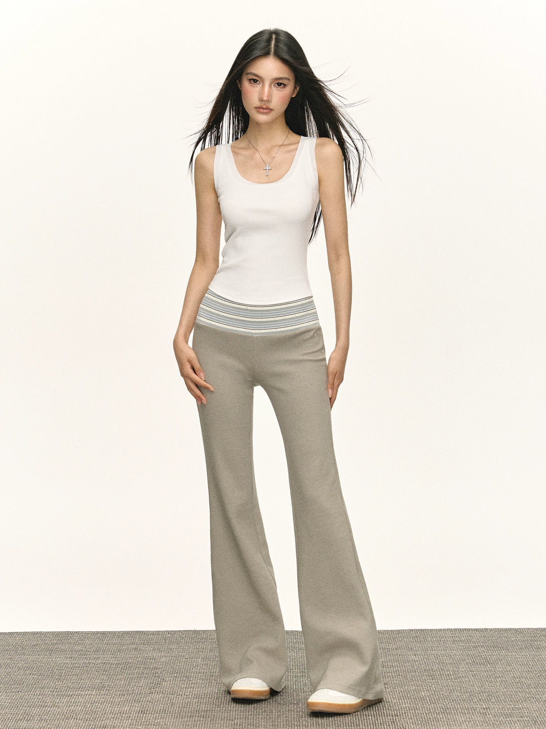 Casual Knit Flared Pants