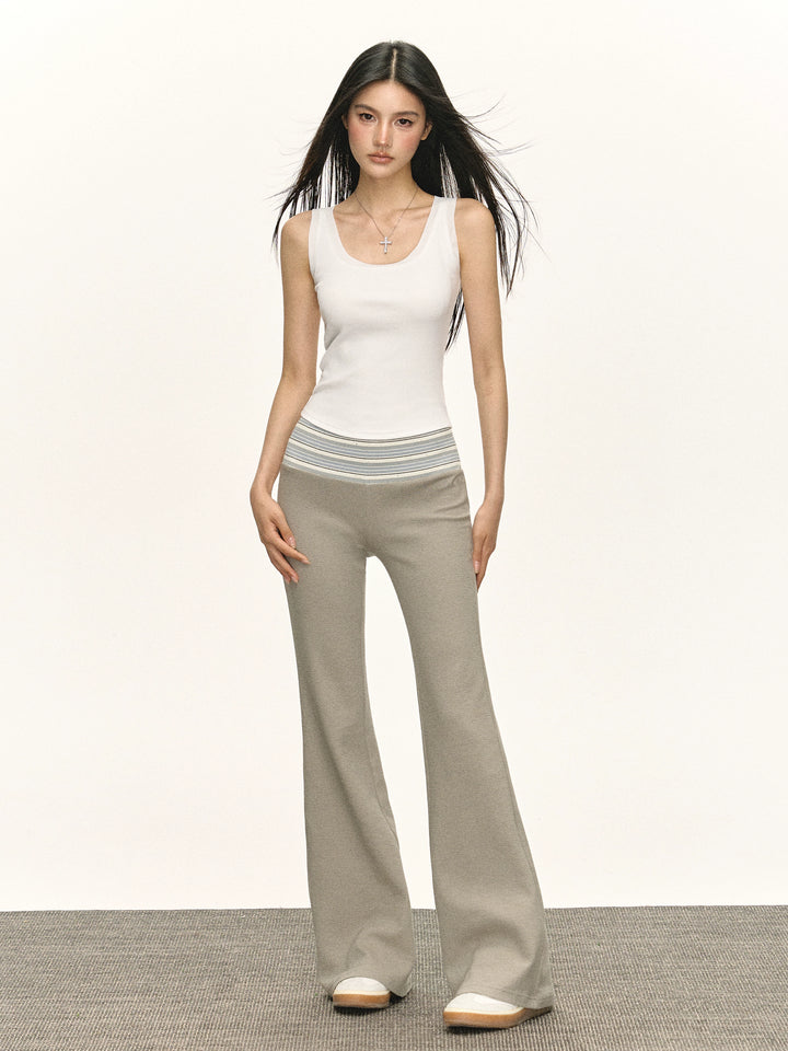 Casual Knit Flared Pants