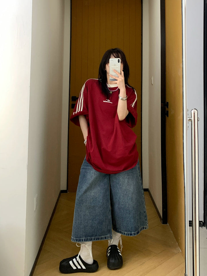 Oversized Sports Style Printed T-Shirt