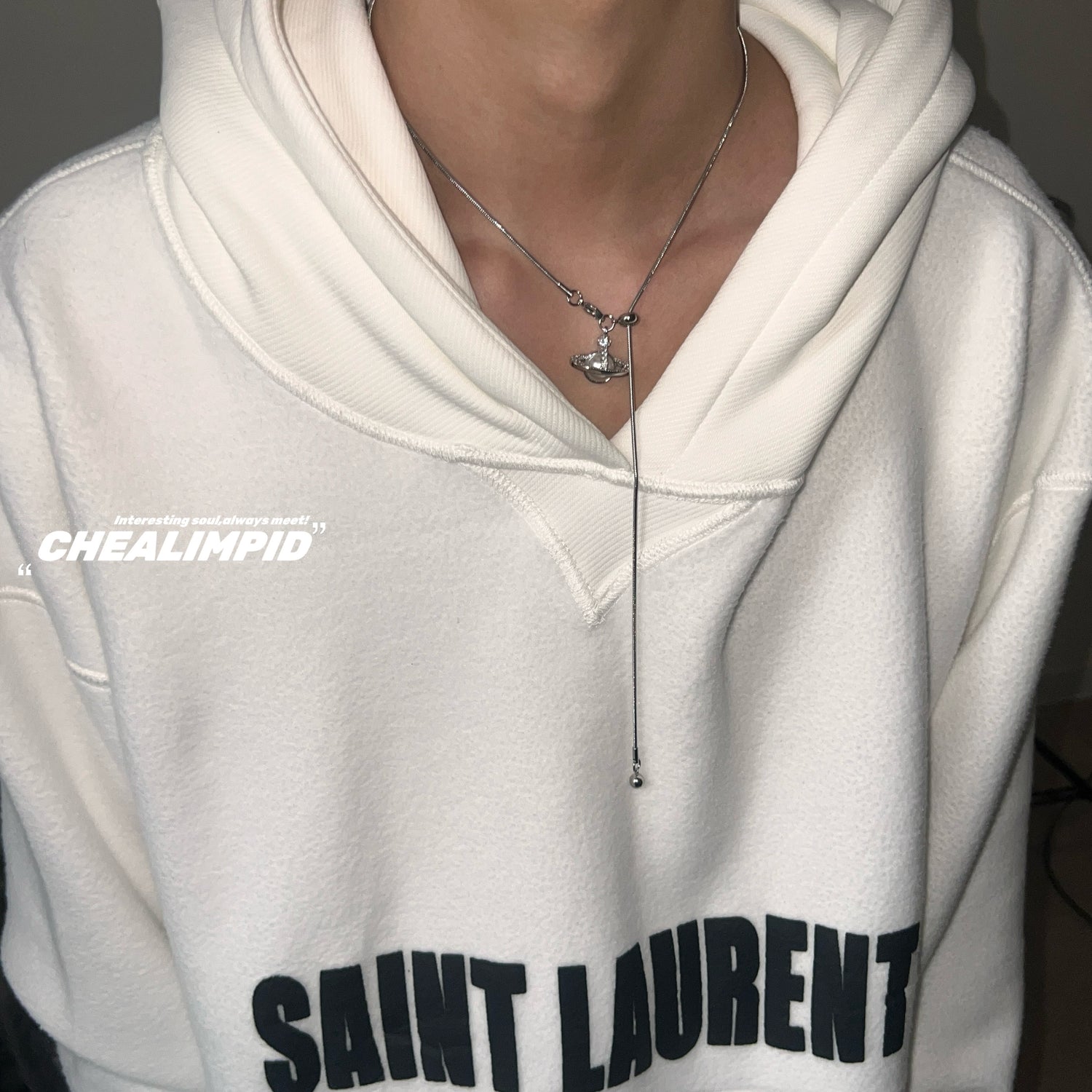 Titanium Steel Saturn Pendant Necklace