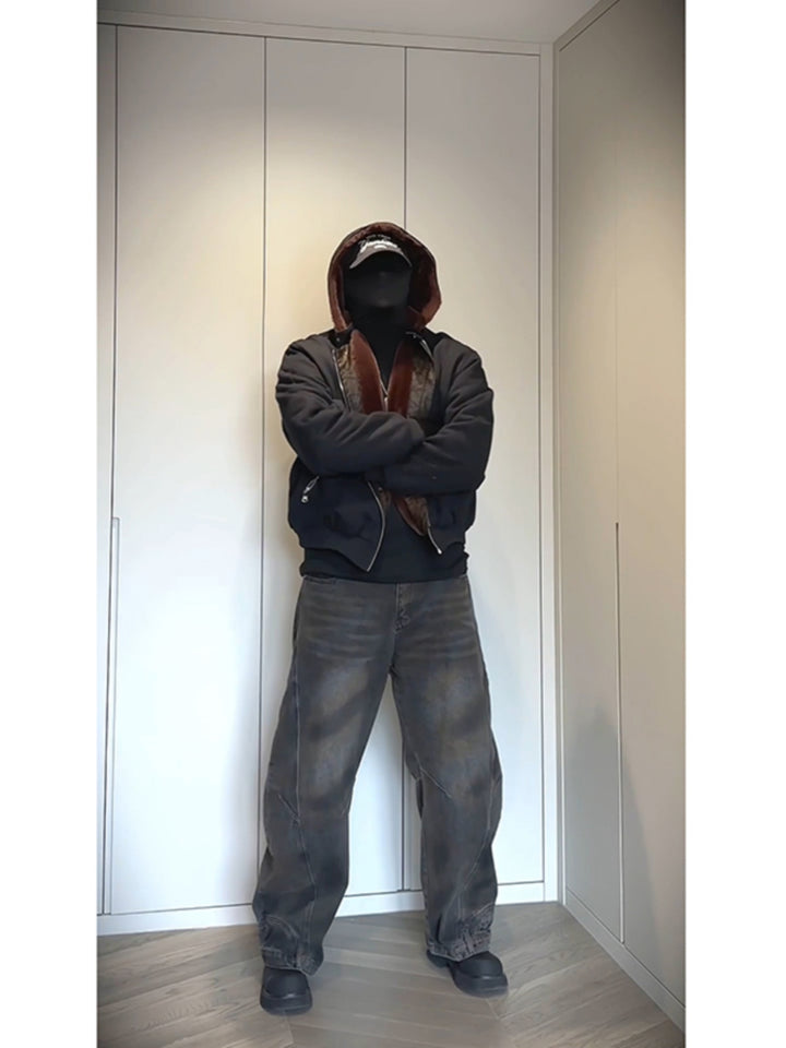 Hooded Plush Lined Canvas Jacket