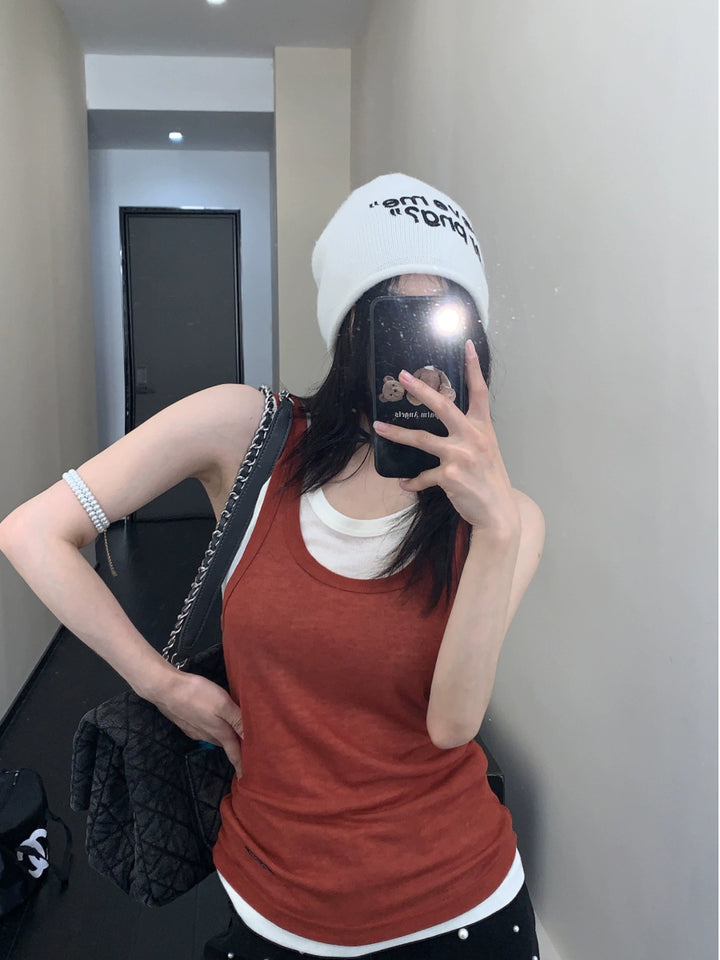 Layered Sleeveless Ribbed Tank Top Set
