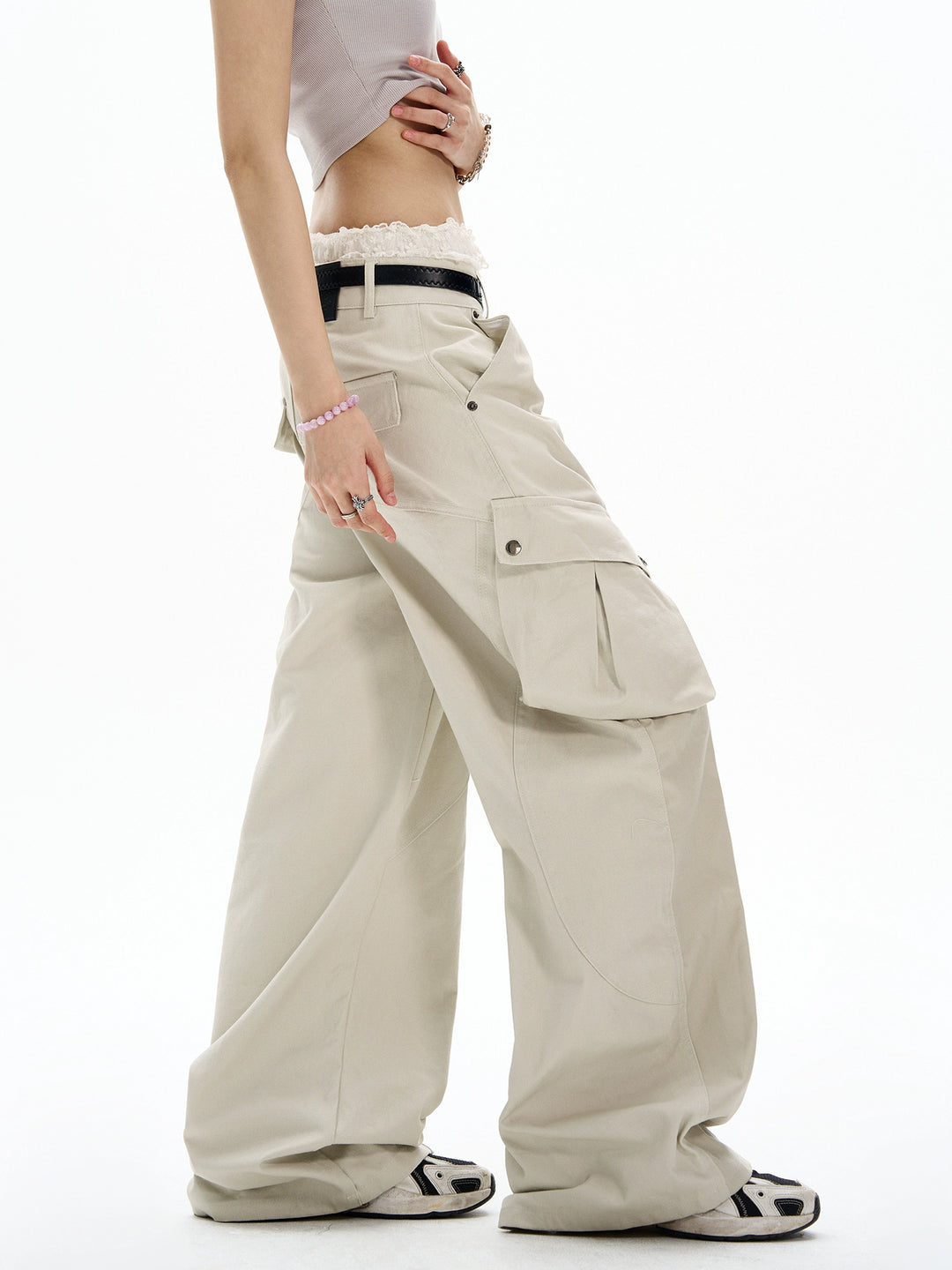 Cargo Multi-pocket Wide-leg Pants