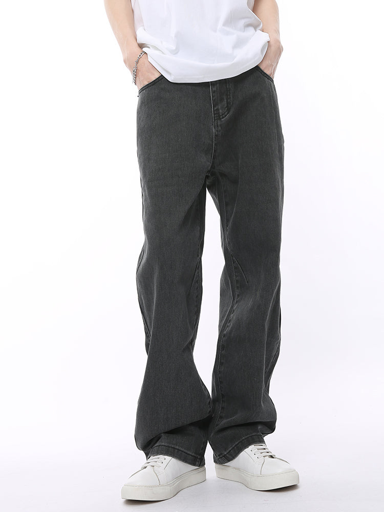 Mid-Waist Loose Straight Jeans