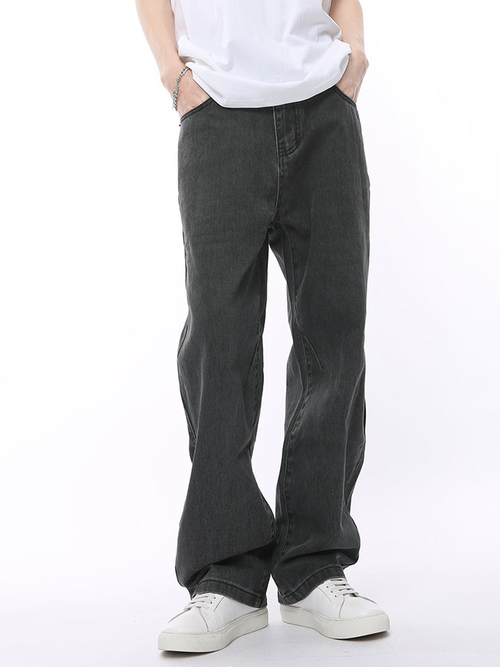 Mid-Waist Loose Straight Jeans