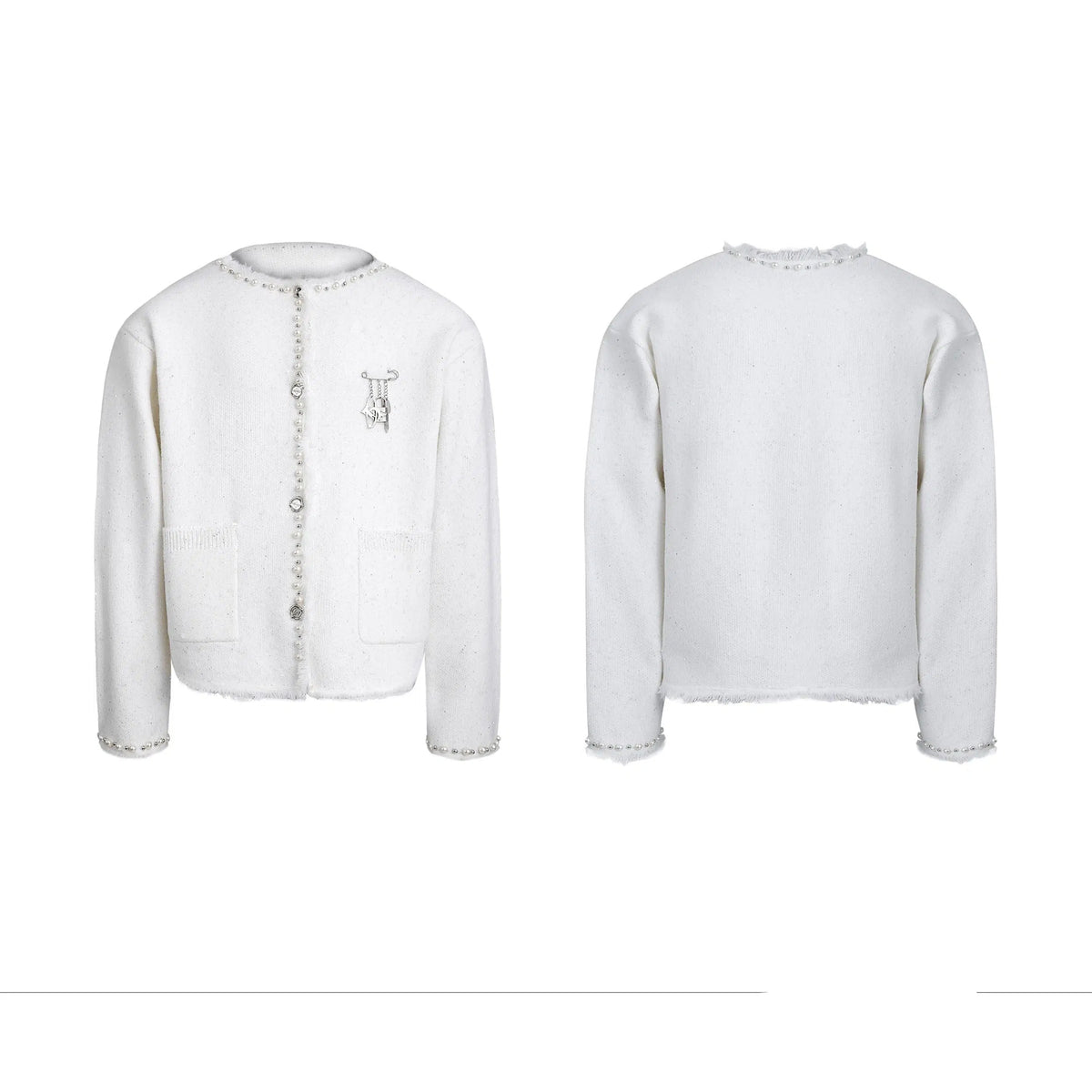 Pearl Embellished Knit Cardigan