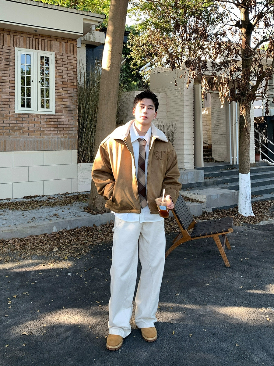 秋/冬用のラペルジッパージャケット 