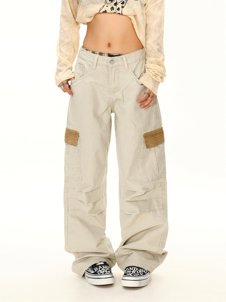 Washed Distressed Cargo Pants