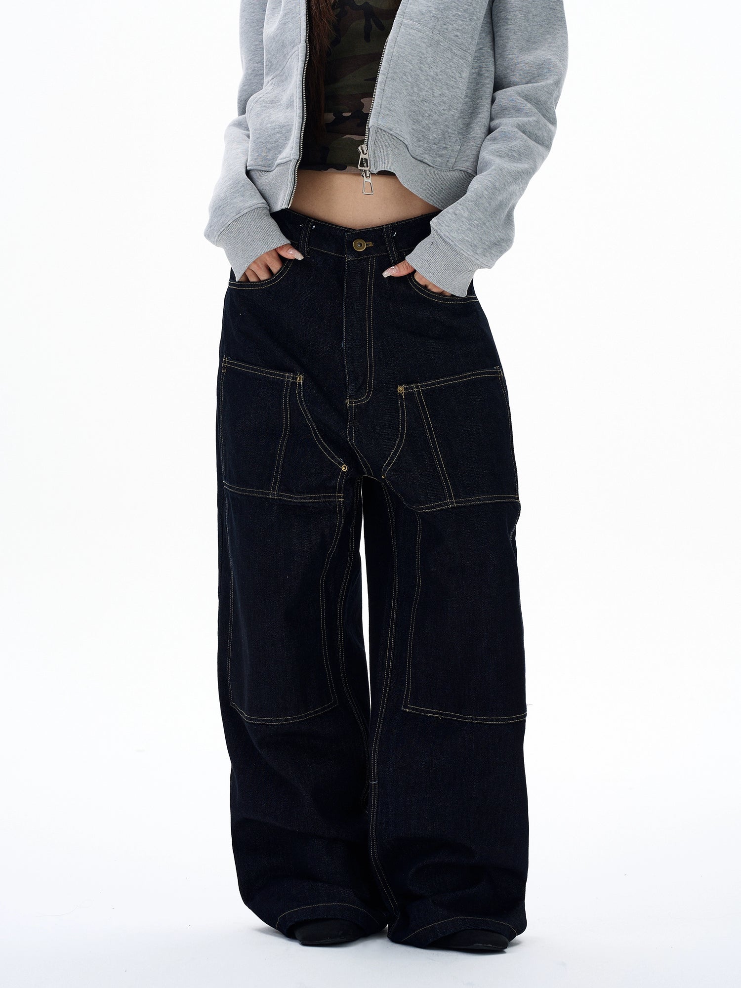 Bol Kesim Geniş Paça Kot Pantolon 