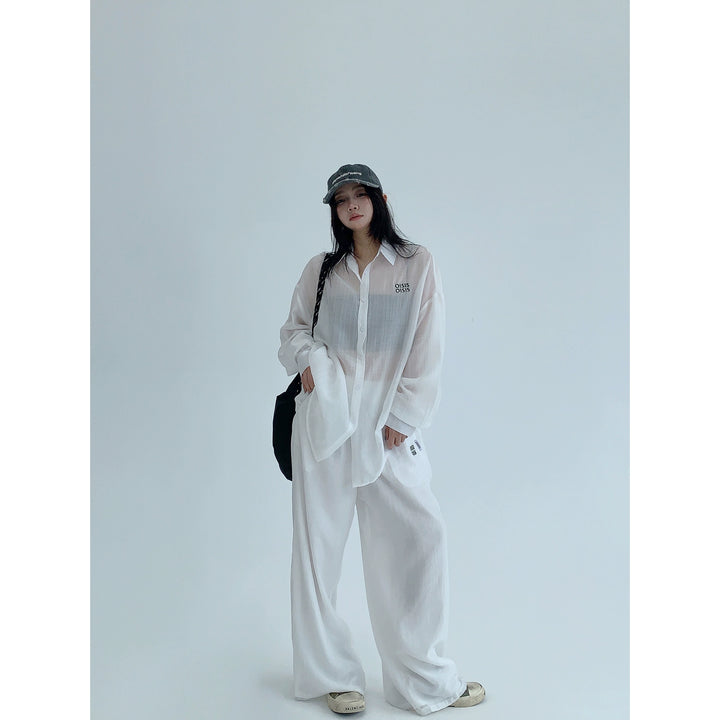 Loose Fit Long Sleeve Drape Shirt