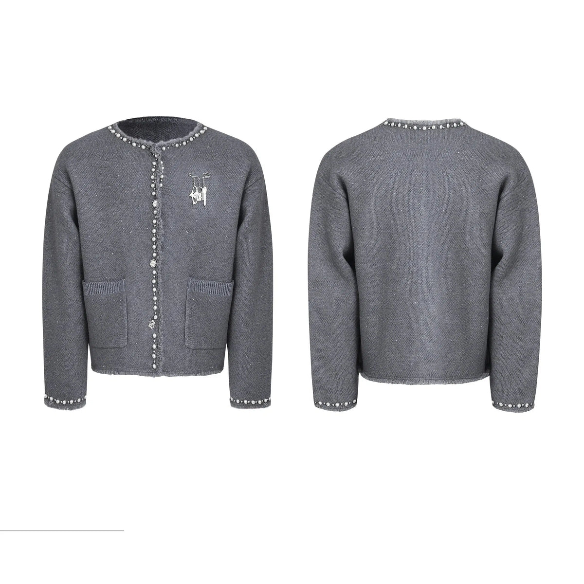 Pearl Embellished Knit Cardigan