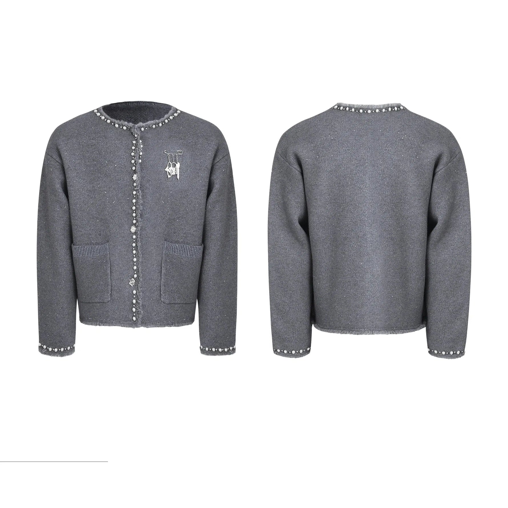 Pearl Embellished Knit Cardigan