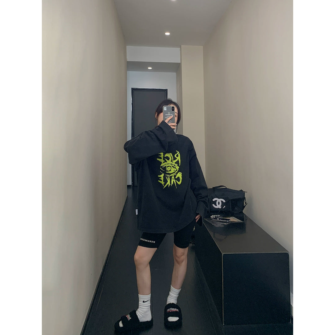 Verstoord Losse Katoenen Lange Mouwen T-shirt 