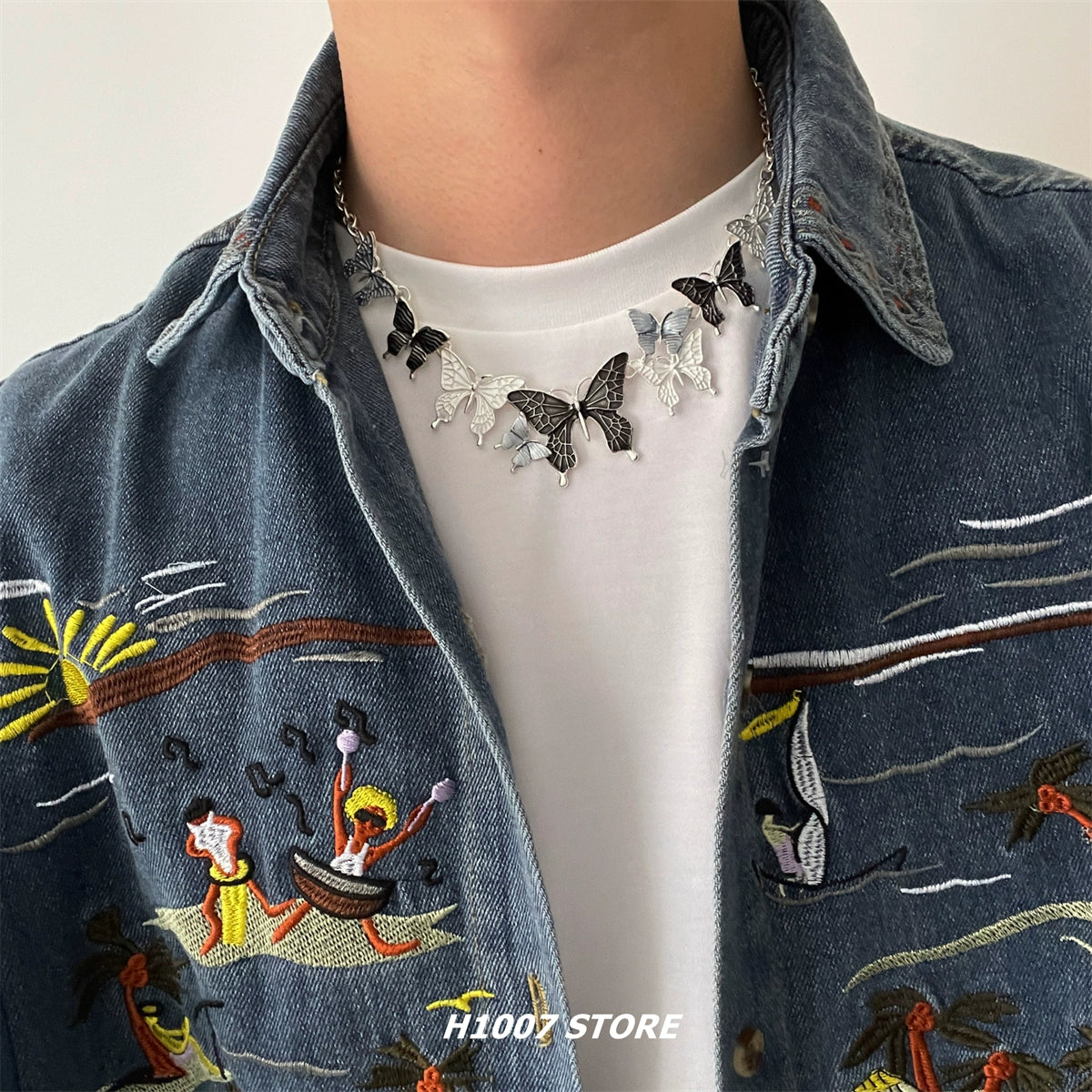 Butterfly Pendant Hip-Hop Style Necklace