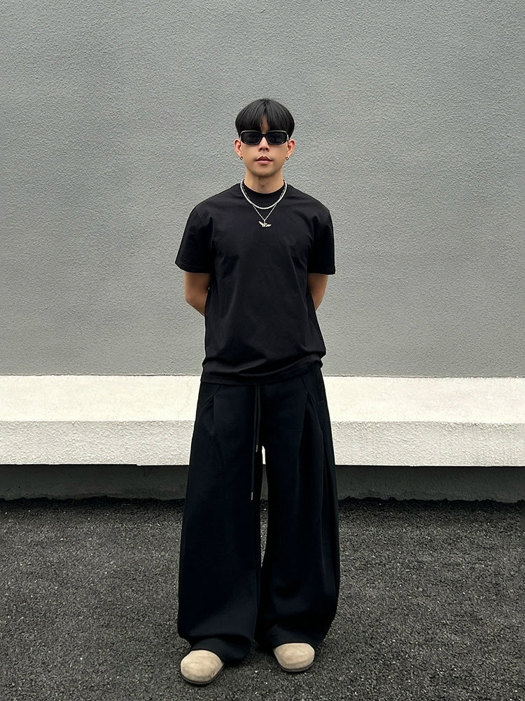 Pantalones de chándal de pierna ancha y corte recto 