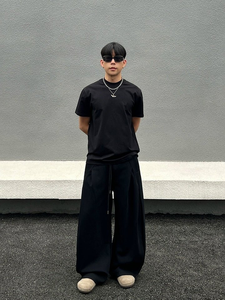 Pantalones de chándal de pierna ancha y corte recto 
