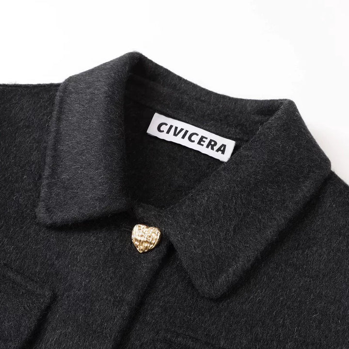 Double-Faced Short Wool Coat