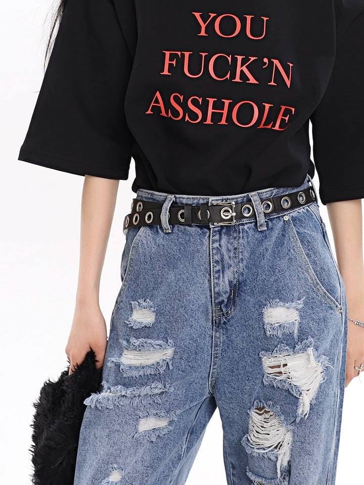 Runder Lochschnallen-Gürtel für Hosen 