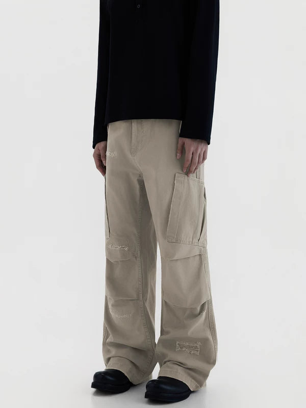 Pantaloni cargo a gamba larga con vestibilità comoda 