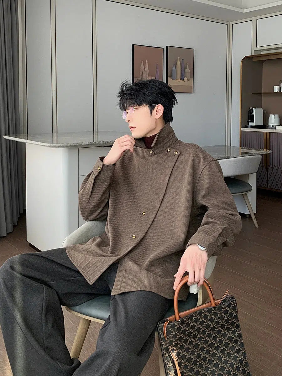 Long-Sleeve Woolen Shirt