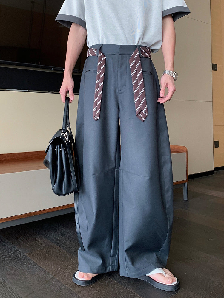 Wide-Leg Casual Drape Pants