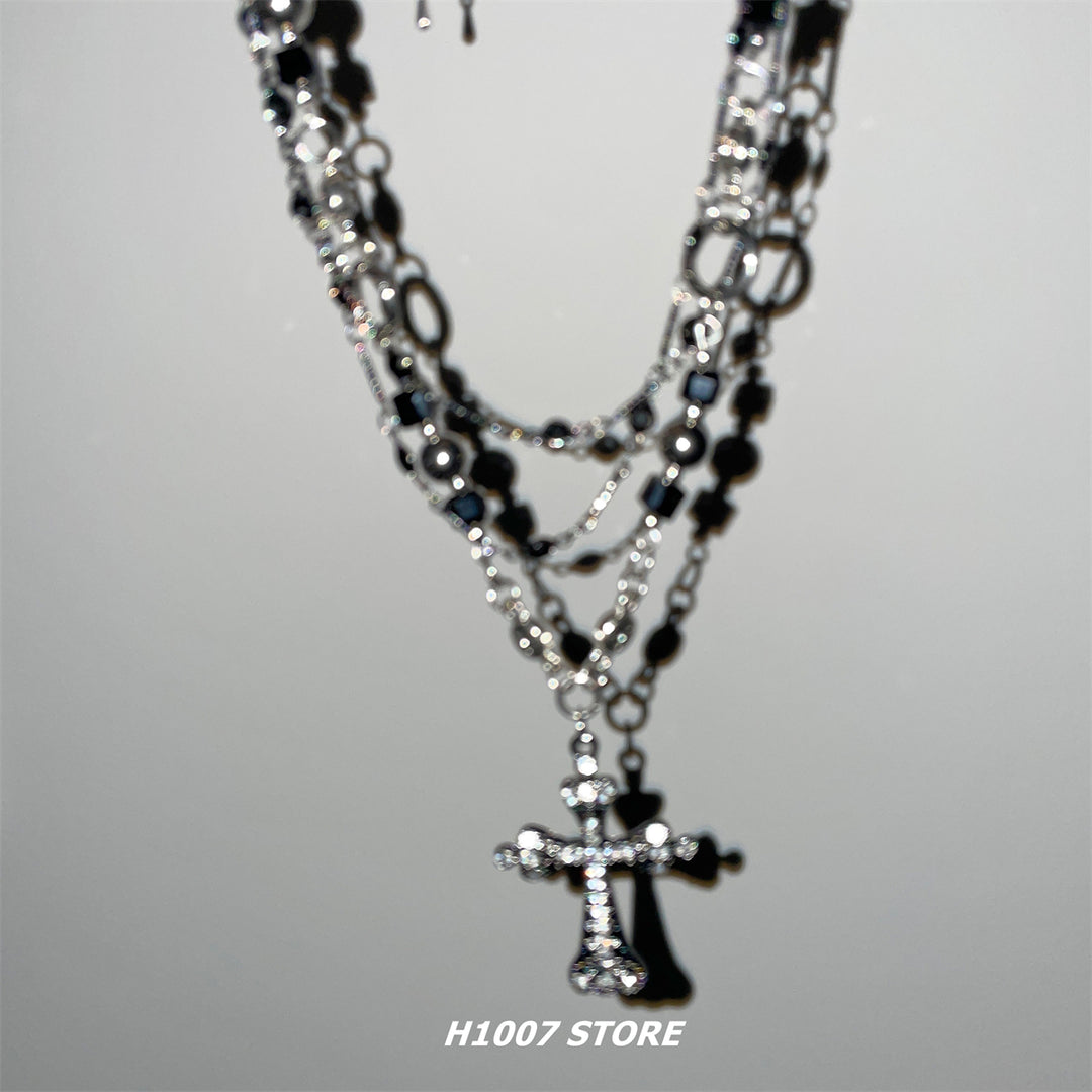 Cross Pendant Layered Necklace