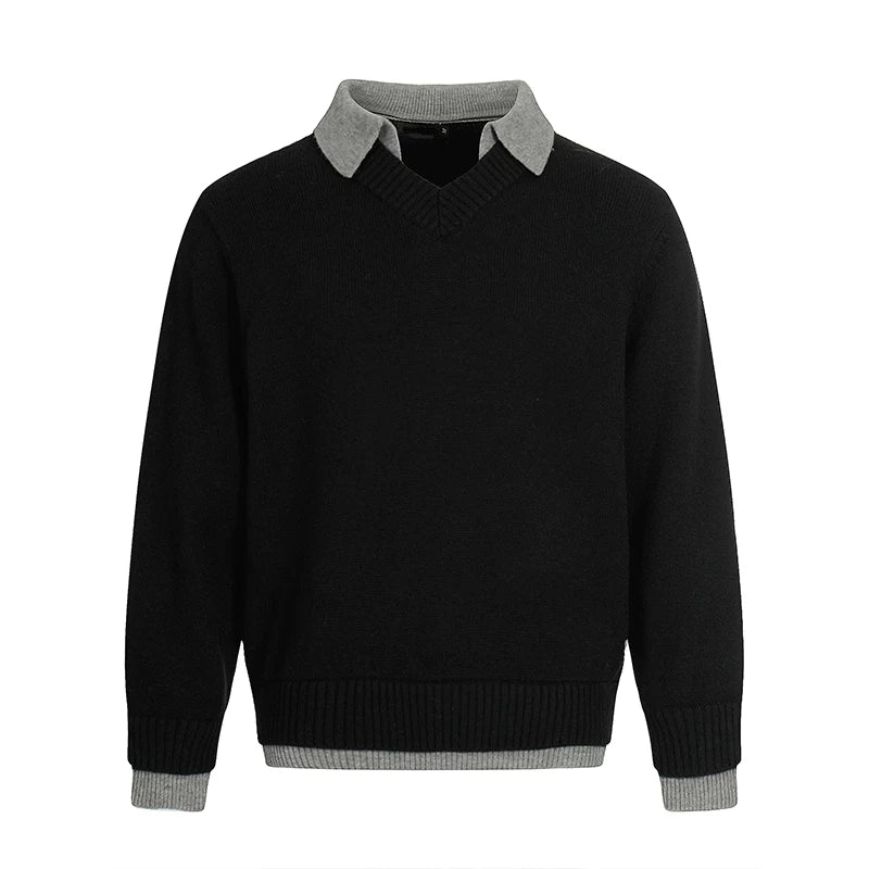 Retro krage falsk to-delt genser 