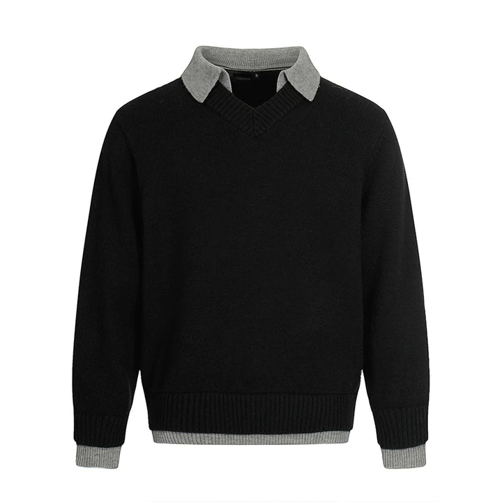 Retro krage falsk to-delt genser 