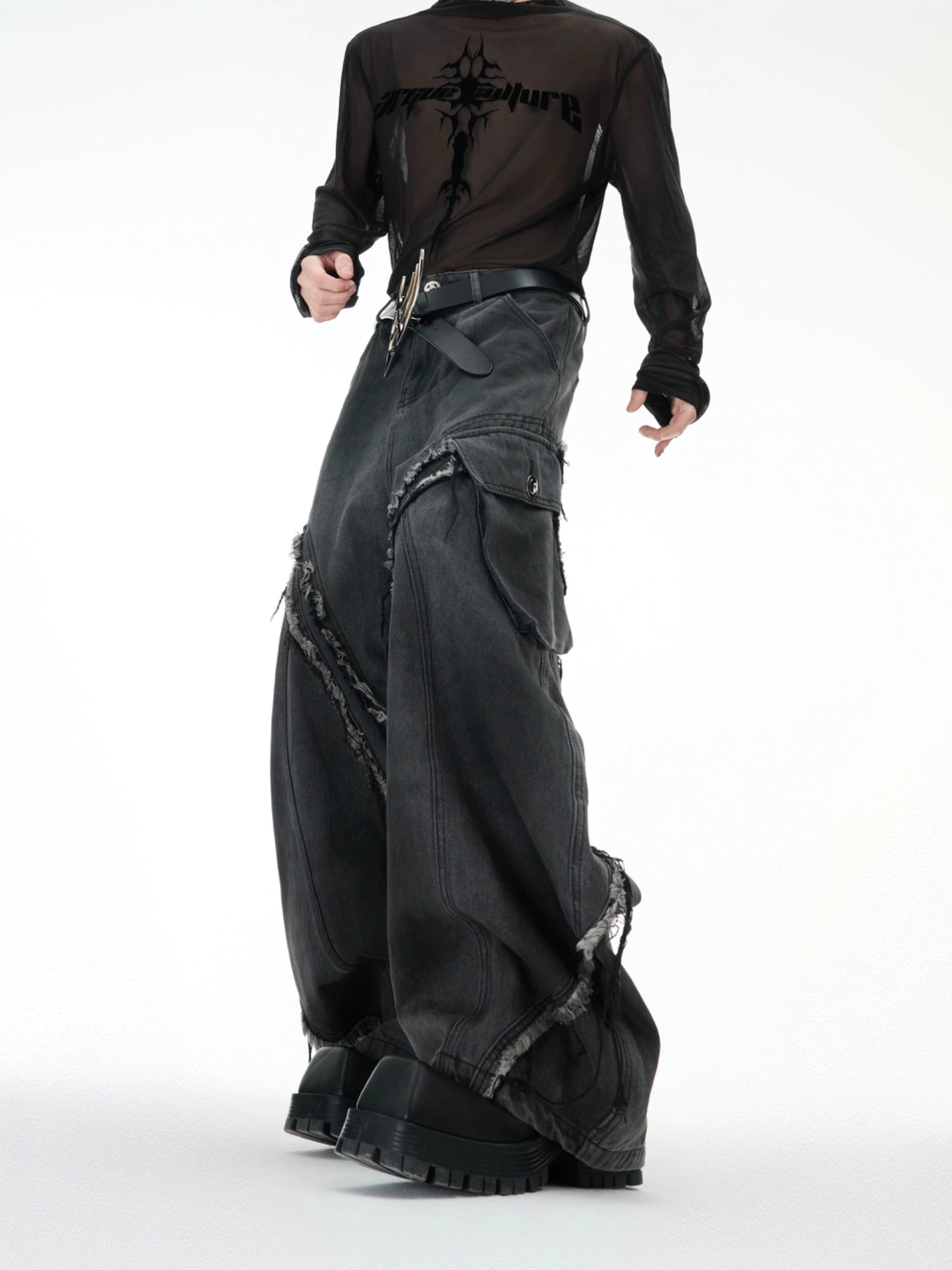 Retro Ham Kenar Rahat Kesim Kot Pantolon 