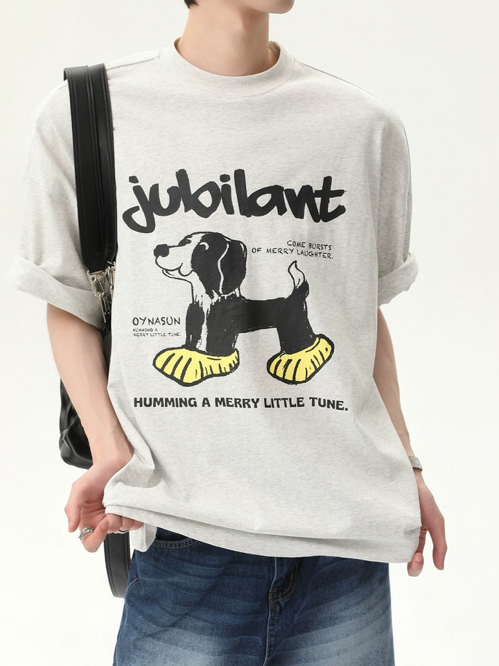 Cartoon Print Loose Short Sleeve T-Shirt